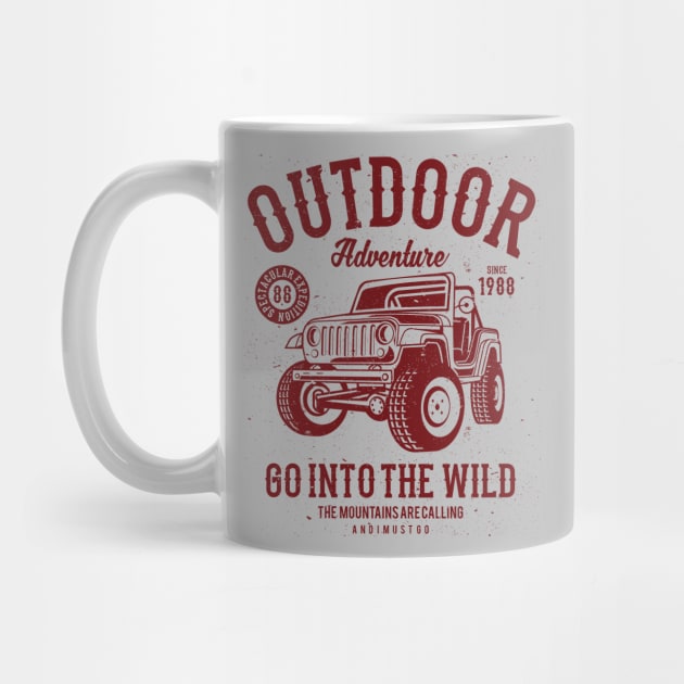 Outdoor Adventure Go Into The Wild Off Road Jeep Car Automobile by JakeRhodes